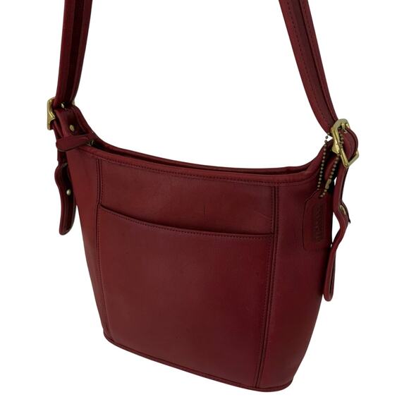 Coach Handbags - Coach Vintage USA Made 9816 Legacy Leather Bucket Shoulder Crossbody Red